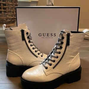 Guess fearne lace up booties